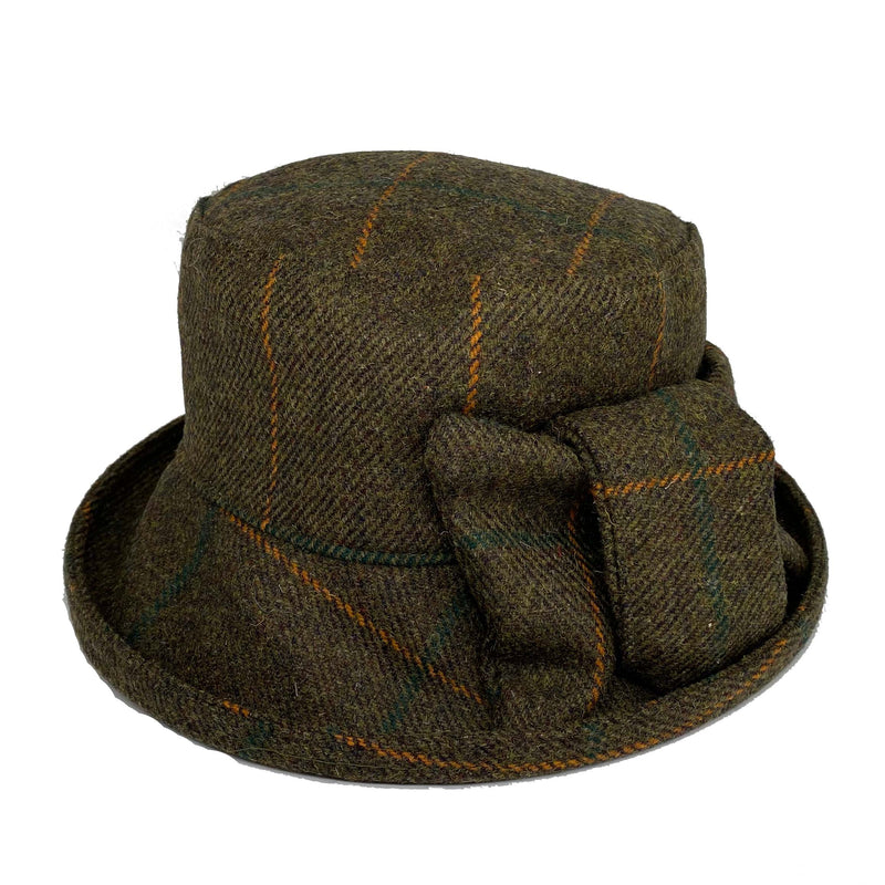 ladies tweed waterproof rain hat