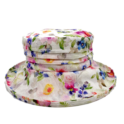 womens pink flowery sun hat