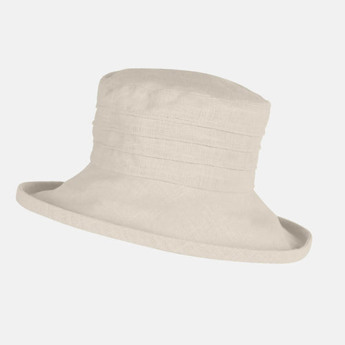ladies cream linen sun hat