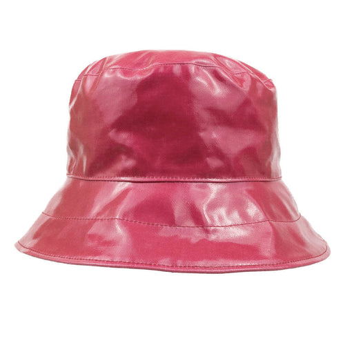 ladies pink pvc bucket rain hat